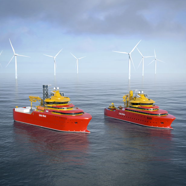 Vier Offshore-Windfarm Service-Schiffe mit eVSP Antrieb