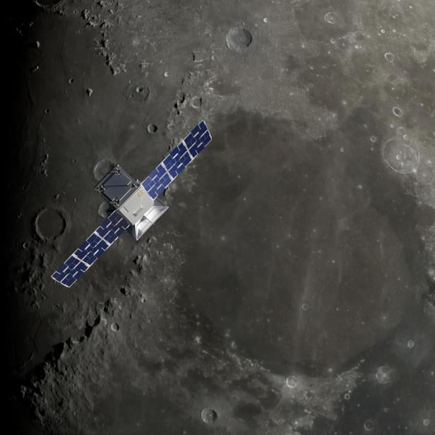 CAPSTONE-Cubesat der NASA über dem Mond (Symbolbild)