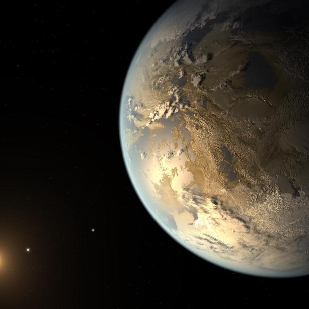 Kepler-186f ist ein erdgroßer Planet in der habitablen Zone (künstlerische Darstellung)