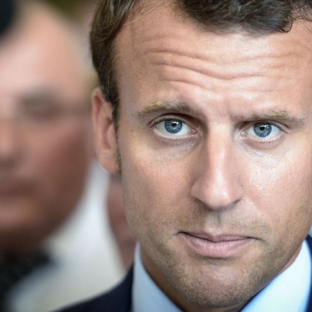 Nahaufnahme des französischen Präsidenten Emmanuel Macron.