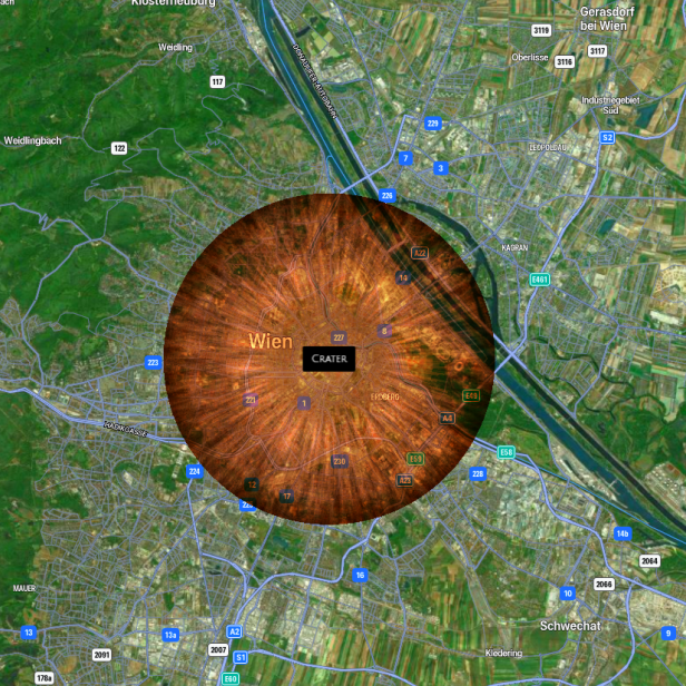 Der Krater eines 500 Meter großen Asteroiden.