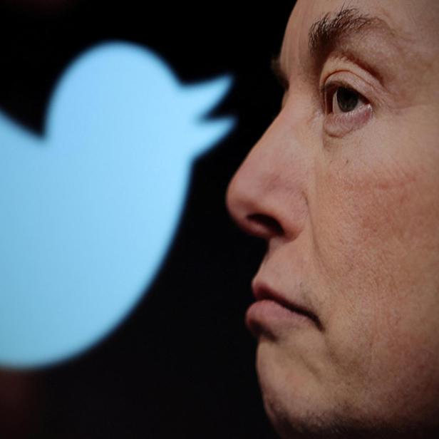 FILE PHOTO: Illustration shows Elon Musk photo and Twitter logo