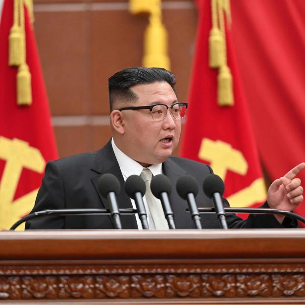 North Korean leader Kim Jong Un attends a session of the sixth enlarged meeting of the eighth Central Committee of the Workers' Party, in Pyongyang