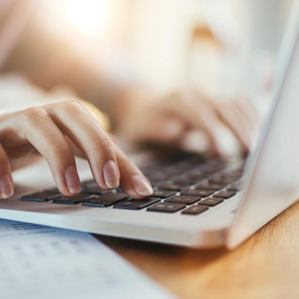 Woman using a laptop