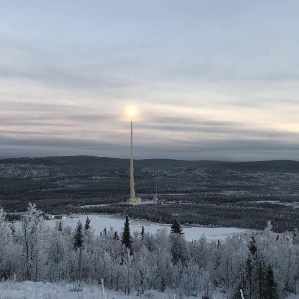 Eine sub-orbitale Rakete startet vom schwedischen Spaceport in Esrange