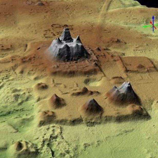 Lidar-Strahlen durchdringen auch dichten Dschungel.