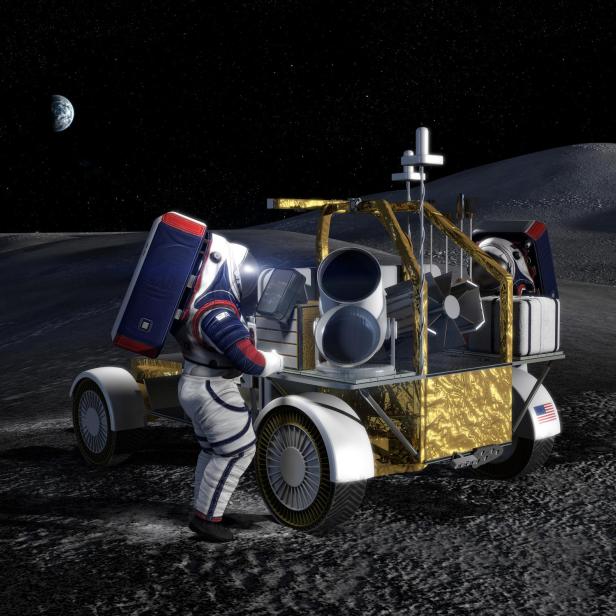 So könnte das Lunar Terrain Vehicle aussehen, das von AVL mitentwickelt wird und im Rahmen der Artemis-Missionen am Mond eingesetzt werden soll