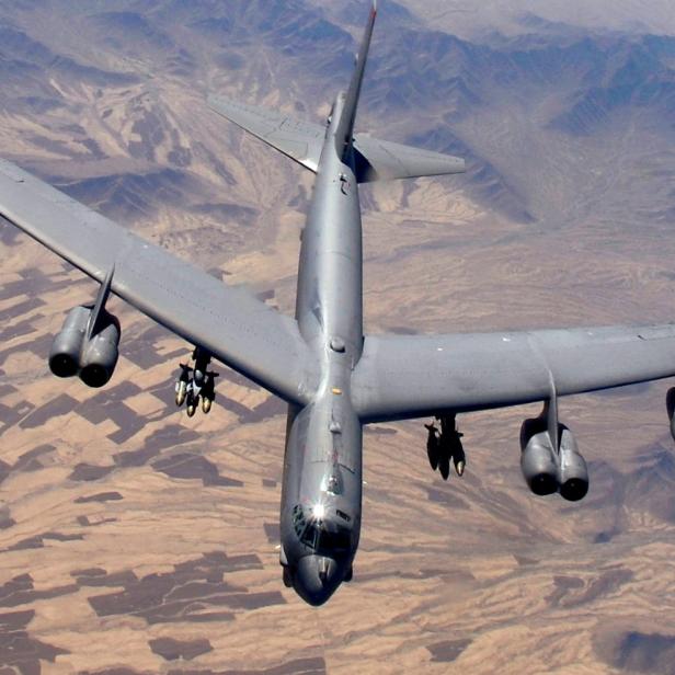 FILE PHOTO: A B-52 Stratofortress, flown by Capt. Will Byers and Maj. Tom Aranda, prepares for refueling over Afghanistan during a close-air-support mission