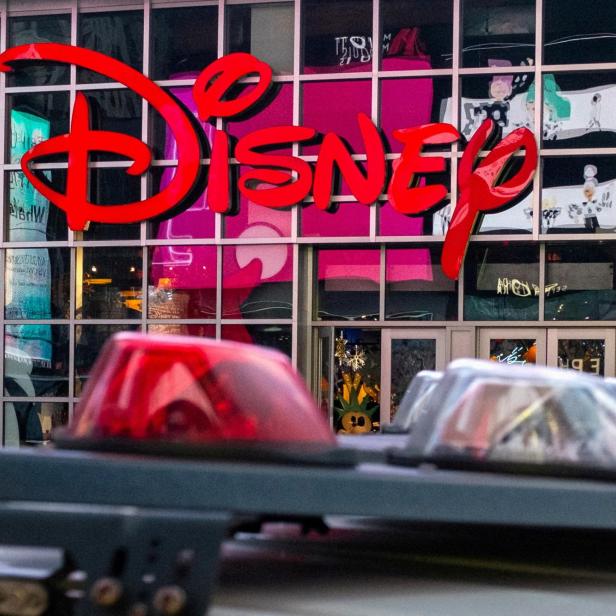 FILE PHOTO: The logo of the Times Square Disney store is seen in Times Square, New York City