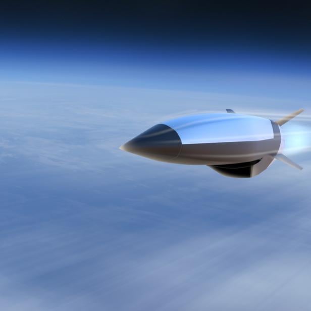 Künstlerische Darstellung einer Hyperschallrakete mit Scramjet-Triebwerk