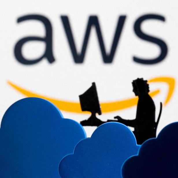 FILE PHOTO: Illustration shows AWS (Amazon Web Service) cloud service logo