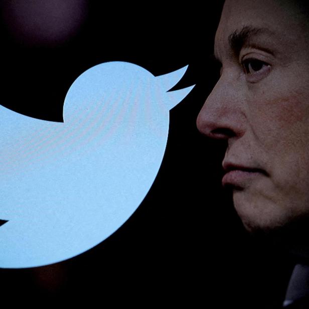 FILE PHOTO: Illustration shows Elon Musk photo and Twitter logo