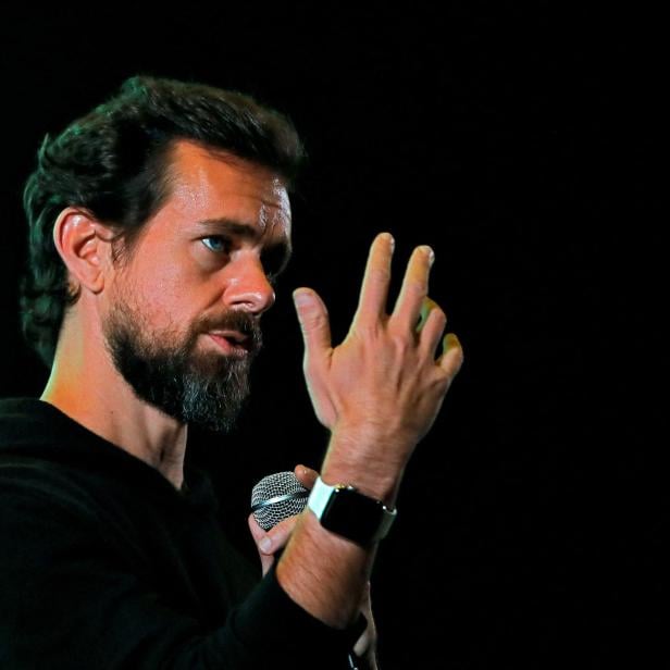 FILE PHOTO: Twitter CEO Jack Dorsey addresses students during a town hall at the Indian Institute of Technology (IIT) in New Delhi