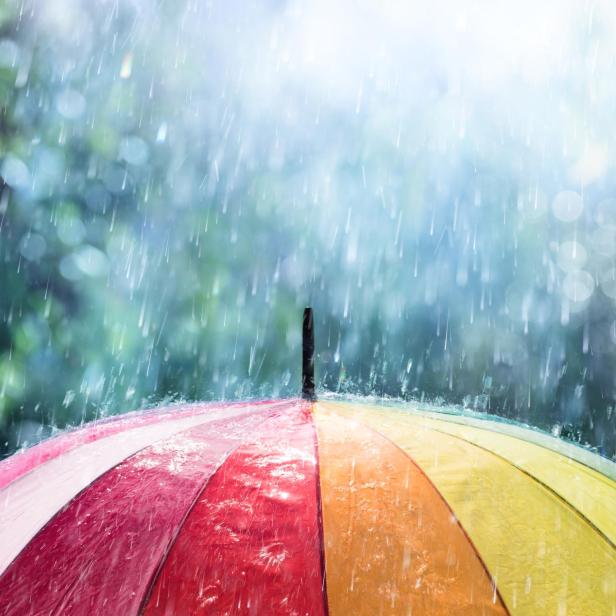 Rain On Rainbow Umbrella