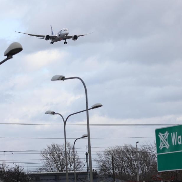 Landeanflug am Flughafen Warschau