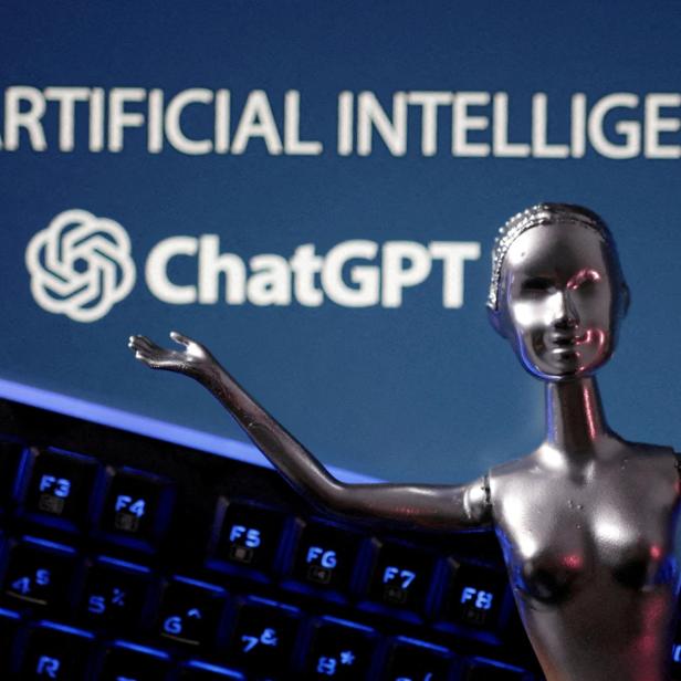 FILE PHOTO: Illustration shows ChatGPT logo and AI Artificial Intelligence words