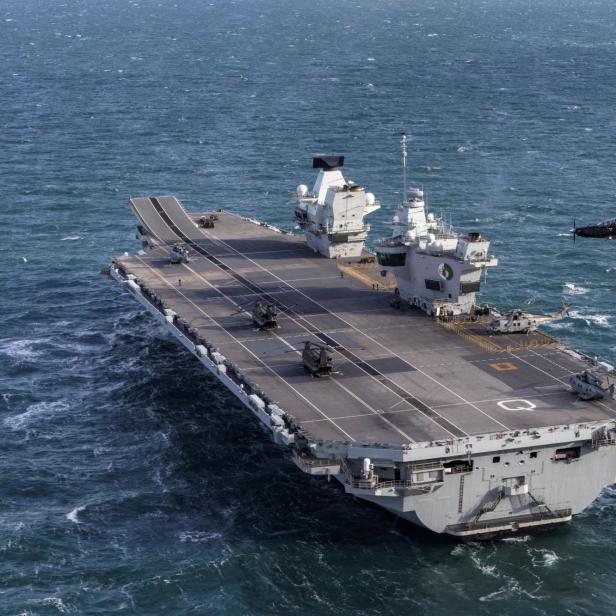 HMS Queen Elizabeth on Exercise Faraday Field in the Irish sea near Anglesey