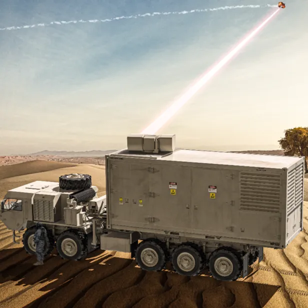 Die 300-Kilowatt-Laserwaffe von der US-Armee.