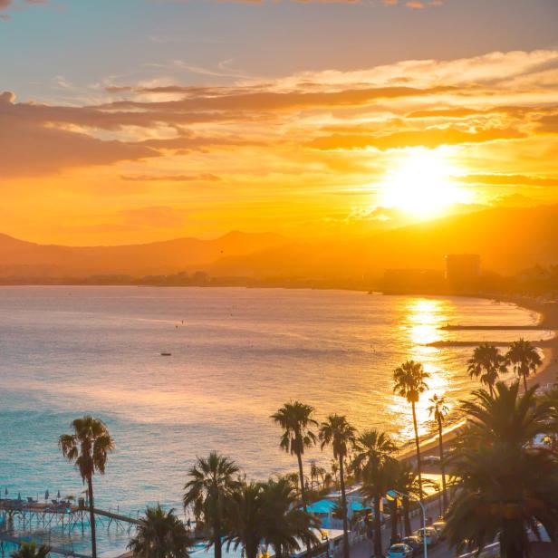 Cannes at sunset. France