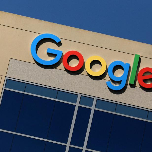 FILE PHOTO: Google logo on office building in Irvine, California