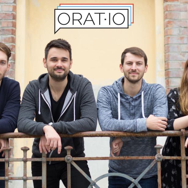 Das orat.io-Team: René Tanczos, Bernhard Hauser, David Pichsenmeister, Lisa-Marie Fassl (von links nach rechts)