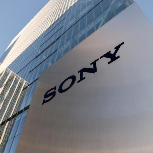 FILE PHOTO: The Sony logo is displayed outside the company's headquarters in Tokyo