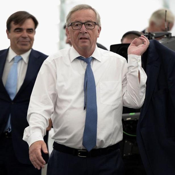 Jean-Claude Juncker vor seiner Rede zur Lage der Union