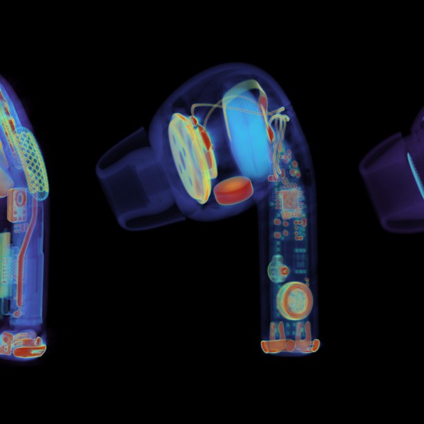 CT-Scan von Apple AirPod Pro und von Fälschungen