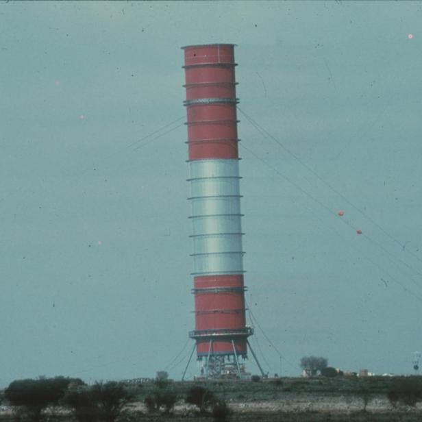 Der Turm von Manzanares wurde 1981 errichtet und fiel 1989 einem Sturm zum Opfer.