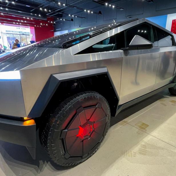 FILE PHOTO: Tesla Cybertruck on display at Tesla store in California