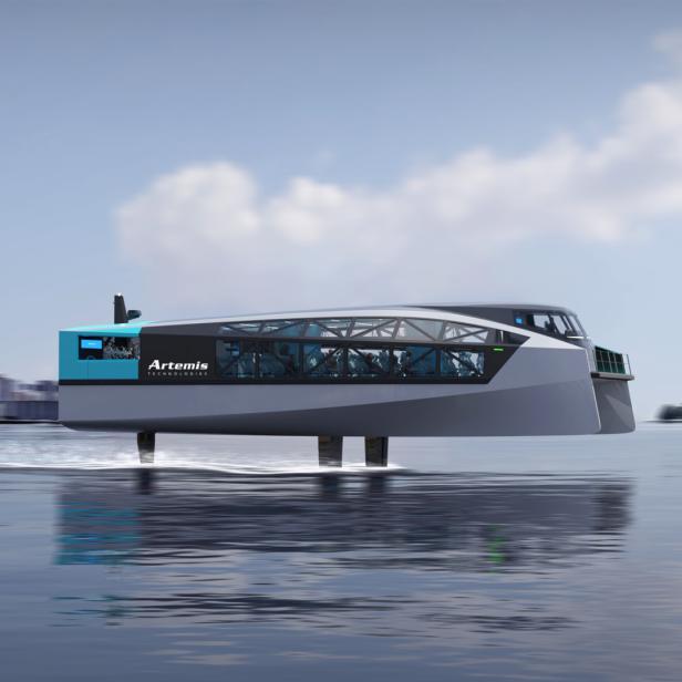 Das E-Tragflügelboot-Konzept EF-24 von Artemis Technologies soll künftig für klimafreundliche Mobilität auf Wasserwegen in Städten sorgen