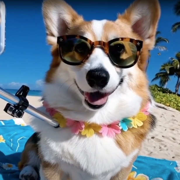 Ein Beispiel, was Sora generieren kann, ist ein Corgi, der einen Videoblog filmt