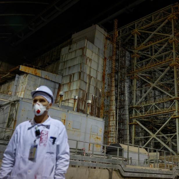 Der Sarkophag bedeckt den Reaktor 4 des Akw Tschernobyl