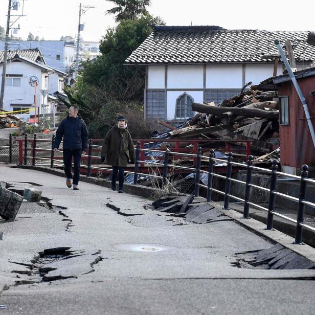 Erdbeben, wie hier im Jänner 2024 in Japan, können schwer vorhergesagt werden