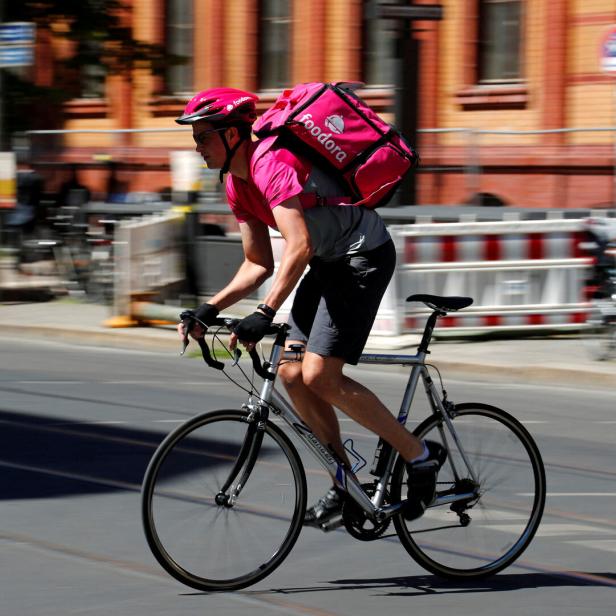 Ein Foodora-Zusteller