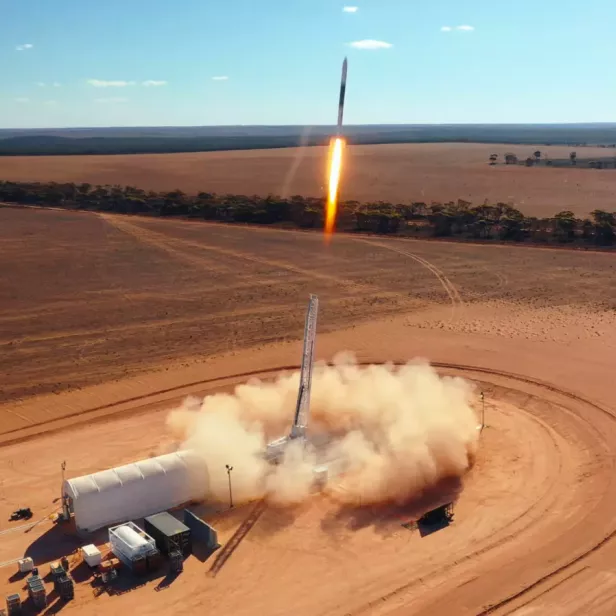 Die deutsche Rakete hob in Australien ab.