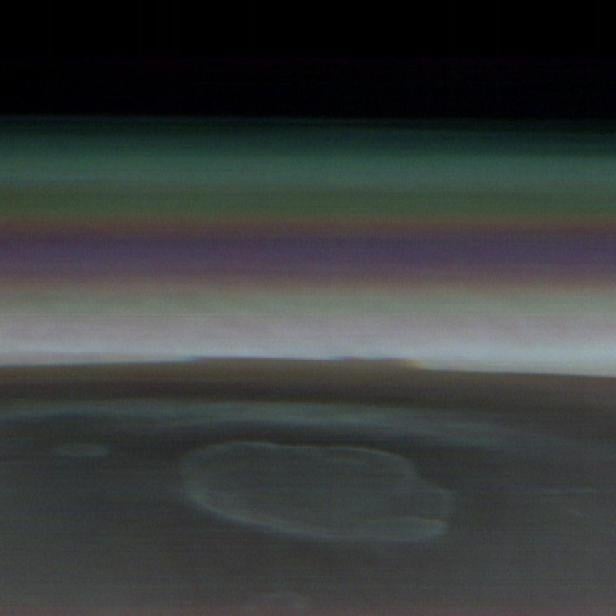 Ausschnitt aus einem Panoramabild des Olympus Mons am Mars, aufgenommen vom 2001 Mars Odyssey Orbiter