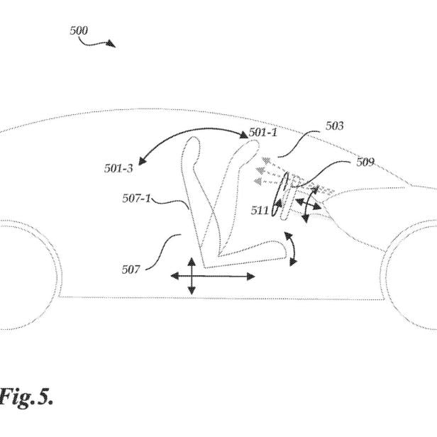 Abbildung aus Tesla-Patentantrag zu automatischer Desinfektion für Robotaxis