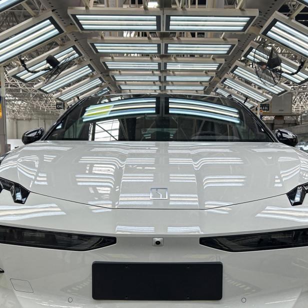 FILE PHOTO: Zeekr X trial production model is pictured on an assembly line at the Geely's plant in Chengdu, Sichuan