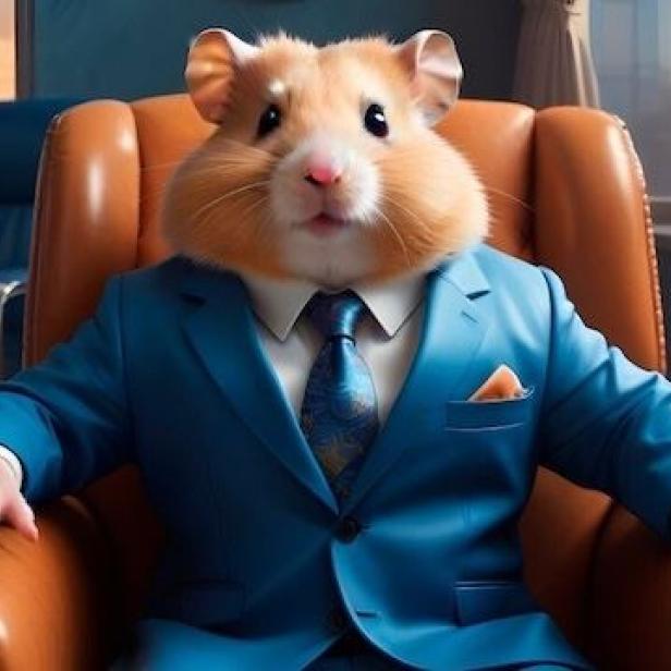 Im Spiel ist man angeblich ein Hamster, der eine Kryptobörse managt.