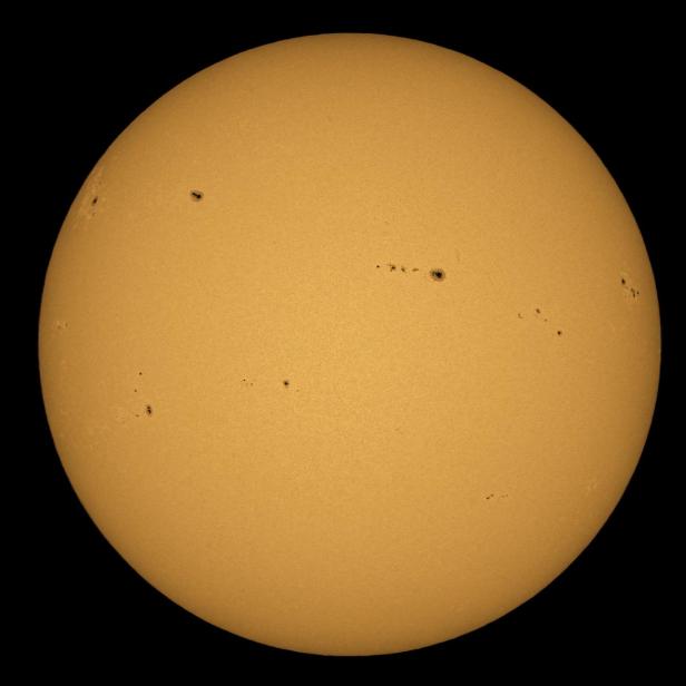 Sunspots on the Sun's surface 