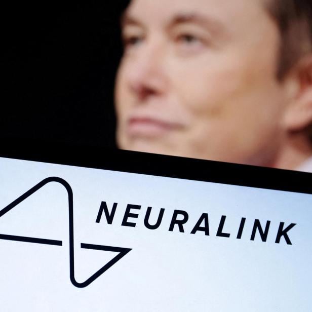 FILE PHOTO: Illustration shows Neuralink logo and Elon Musk photo