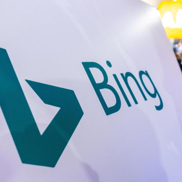 FILE PHOTO: Sign of Microsoft Corp's Bing search engine is seen at the World Artificial Intelligence Conference (WAIC) in Shanghai