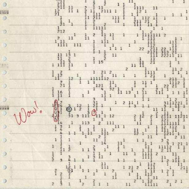 So sah das Wow!-Signal auf dem Papier aus.