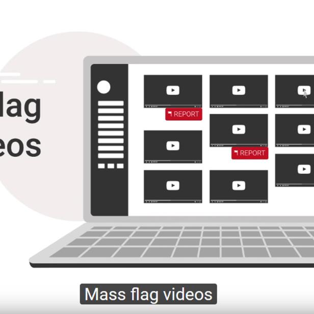 Die Essenz von YouTube Heroes: Videos massenweise als unangebracht markieren.
