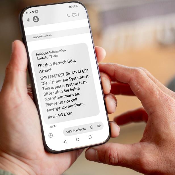 So könnte eine AT-Alert Meldung aussehen (Beispiel Land Kärnten)
