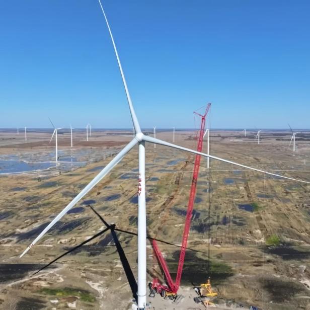 Die 15 MW Windturbine wurde in China aufgebaut