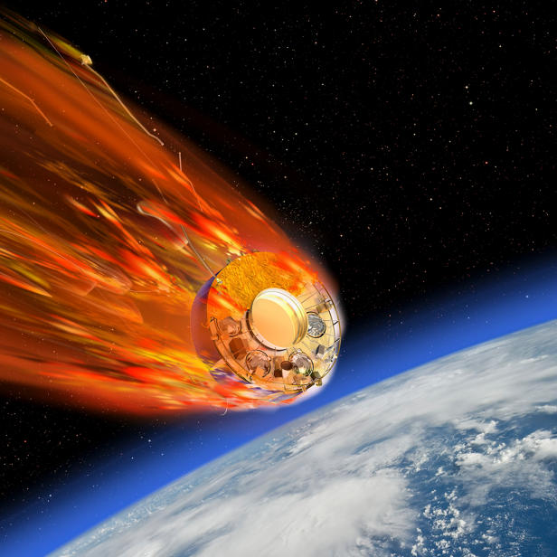 ESA Cluster-Satellit beim Wiedereintritt (künstlerische Darstellung)