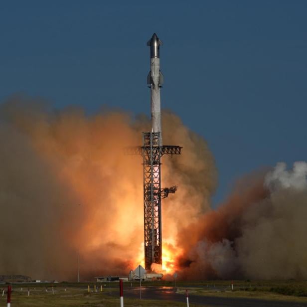 SpaceX's next-generation Starship spacecraft atop its powerful Super Heavy rocket is launched on its sixth test at the company's Boca Chica launch pad in Brownsville