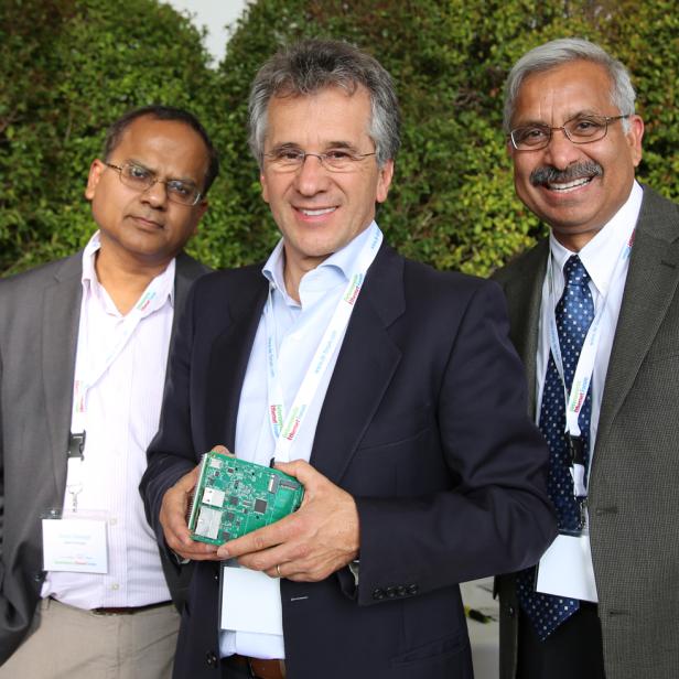 Gründerteam von Nebbiolo Technologies: Kannan Devarajan, CTO; Flavio Bonomi, CEO; Chandra Joshi, VP Engineering